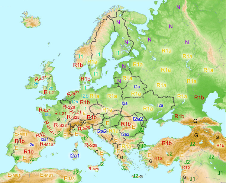 Hypothetical Spread of Y-DNA in Europe during Pre-Roman Times